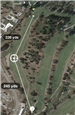 aerial photo of Hole 1 Par 5 470 Yards