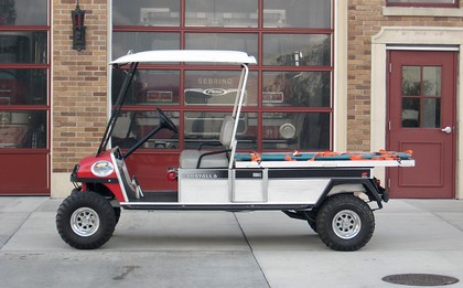 Special Events Golf Cart 14 in front of fire department